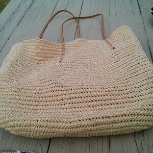 STRAW BAG NATURAL LIKE NEW NO NAME